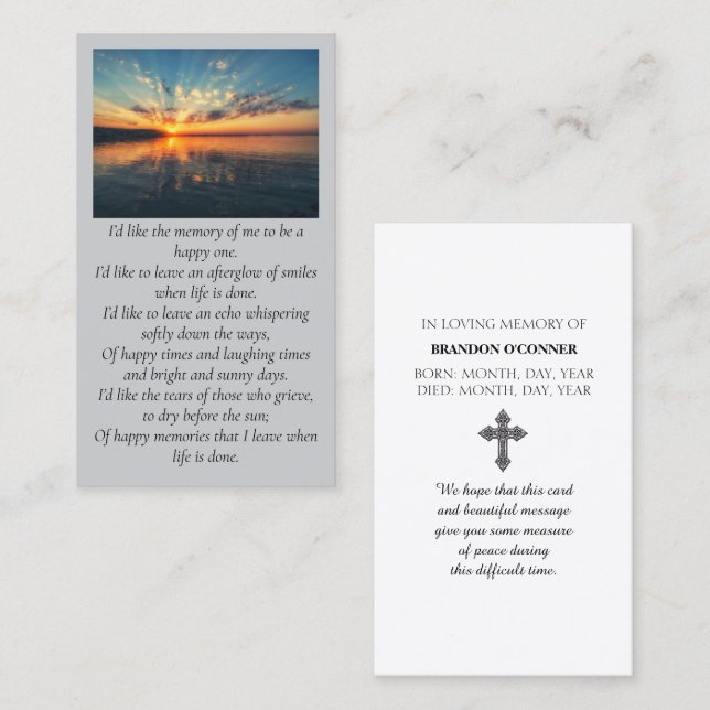 Cartão De Visita Happy Memory Purple Oange Yellow Blue Sympathy (Frente/Verso)