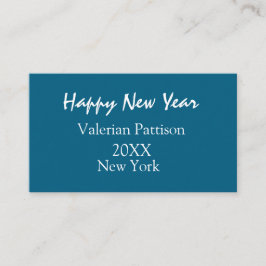Cartão De Visita Happy new year blue name place year boho simple 