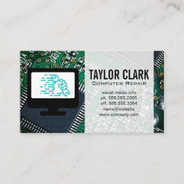 Cartão De Visita Hardware do computador | Logotipo em branco