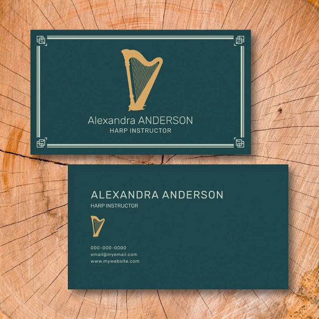 Cartão De Visita Harp Instructor (Harp Instructor Business Card)