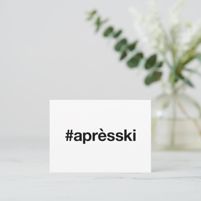 Cartão De Visita Hashtag APÓS ESQUI (Em pé/Frente)