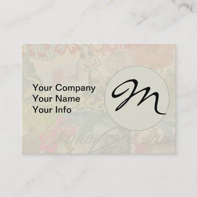 Cartão De Visita Hawaii Hula Viagem Flower Vintage (Frente)