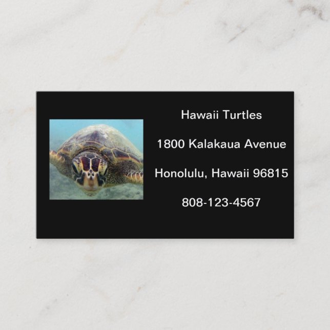 Cartão De Visita Hawaii Turtle (Frente)