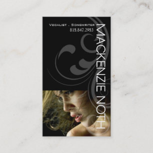 Cartão De Visita Headshot para o cantor do compositor do vocalista