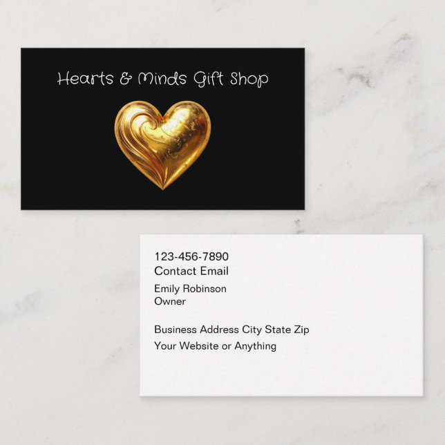 Cartão De Visita Heart Gift And Crafts Shop Business Cards (Frente/Verso)
