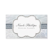 Cartão de Visita Heavenly Ruffles & Lace Wedding C