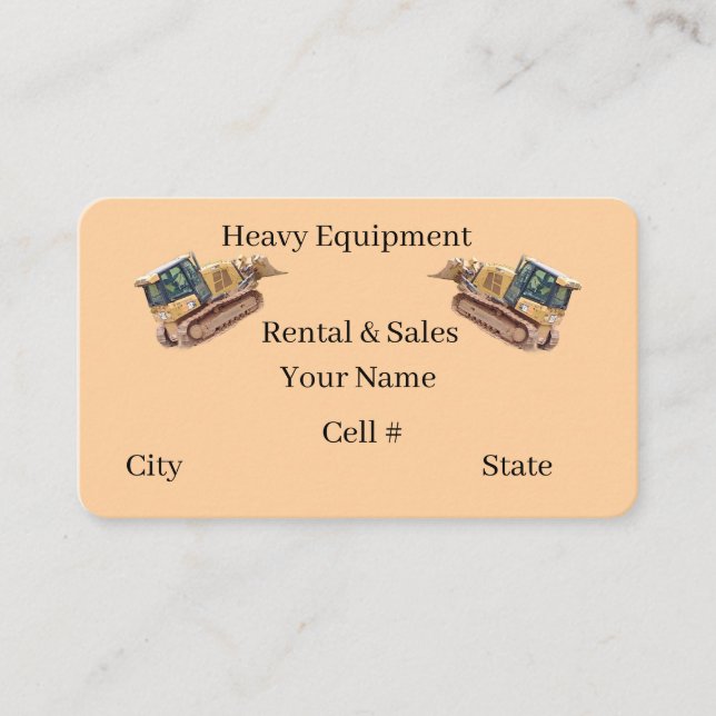 Cartão De Visita Heavy Equipment  Business Card (Frente)