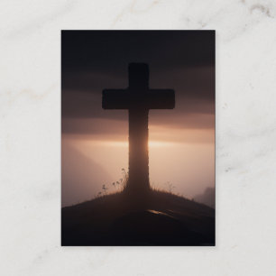 Cartão De Visita Hebreus 12:2 KJV Cards - Cruz Vergonhosa Escura