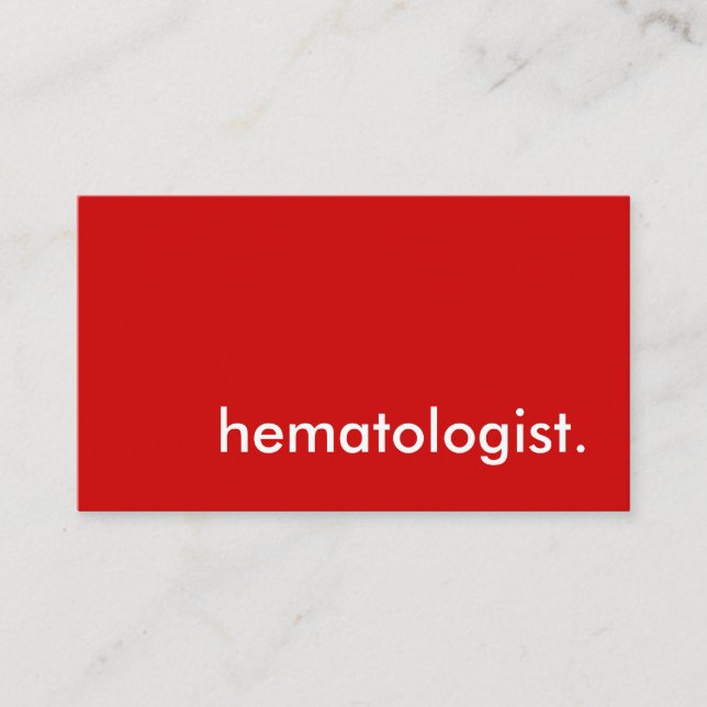 Cartão De Visita hematologista. (Frente)
