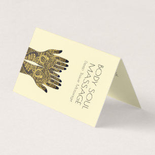 Cartão De Visita Henna Mehndi Mãos Prática Terapêutica Massagista