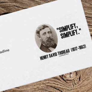 Cartão De Visita Henry David Thoreau Simplifique a citação