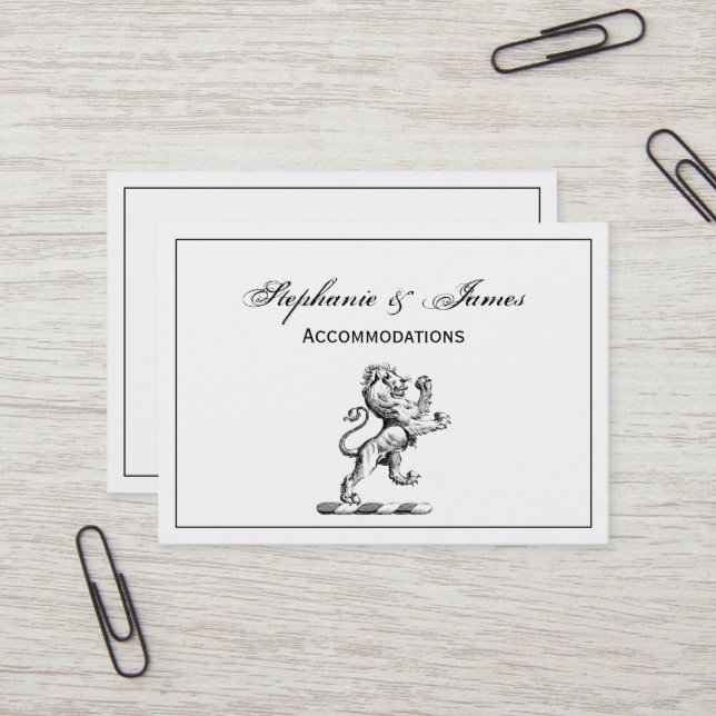 Cartão De Visita Heraldic Lion Crest Emblem (Frente/Verso In Situ)