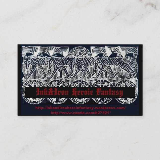 Cartão de visita heróico da fantasia de Ink&Iron (Frente)