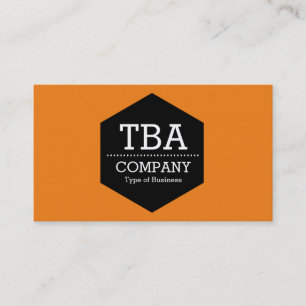 Cartão De Visita Hexágono Preto - laranja f17f18