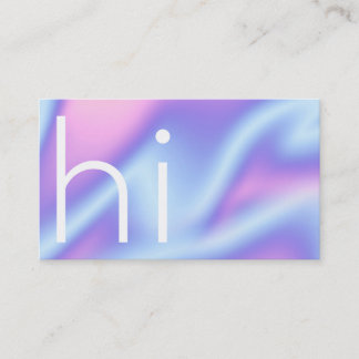 Cartão De Visita HI holográfico minimalista moderno, roxo e rosa
