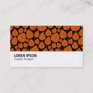 Cartão De Visita Hi-Phi - 0387 - Folhas - Laranja em Preto