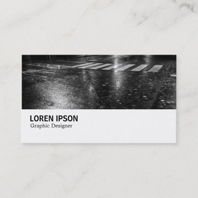 Cartão De Visita Hi-Phi - Wet Autumn Road at Night (Frente)