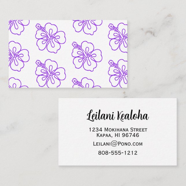 Cartão De Visita Hibiscus batik padrão pono vibes tropicais (Frente/Verso)