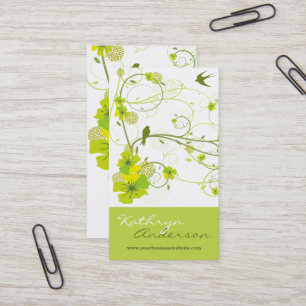 Cartão De Visita Hibiscus Floral Elegante Chic Engole