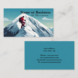 Cartão De Visita Hiker em cima da montanha de neve