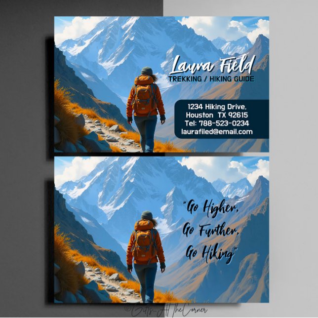 Cartão De Visita Hiking Trekking Guide (Criador carregado)