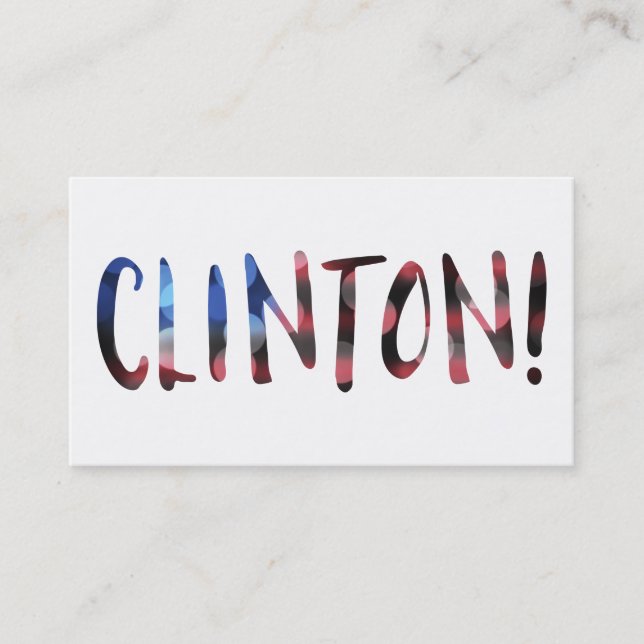 Cartão De Visita Hillary Clinton bokeh (Frente)
