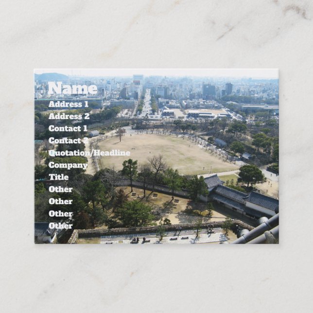 Cartão De Visita Himeji, Japão (View from atop castle) (Frente)