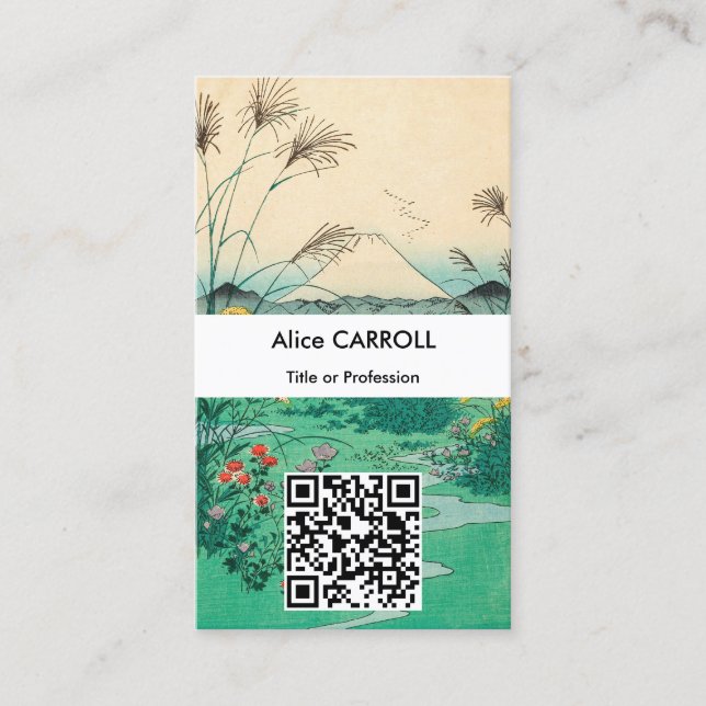 Cartão De Visita Hiroshige - Planície de Otsuki na província de Kai (Frente)