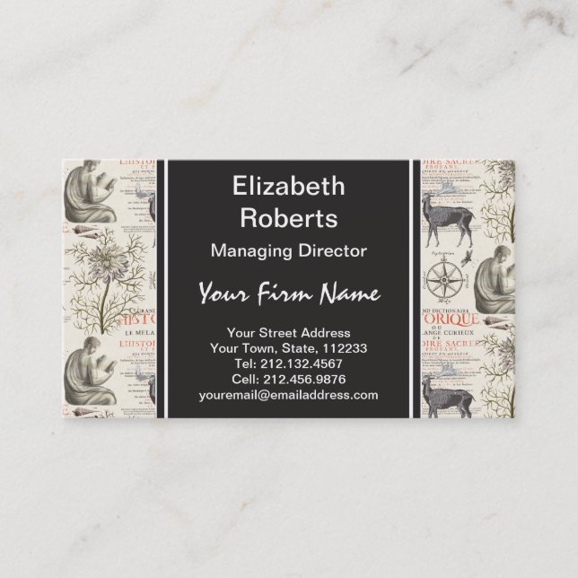 Cartão De Visita História e ciência - procura para o conhecimento (Frente)