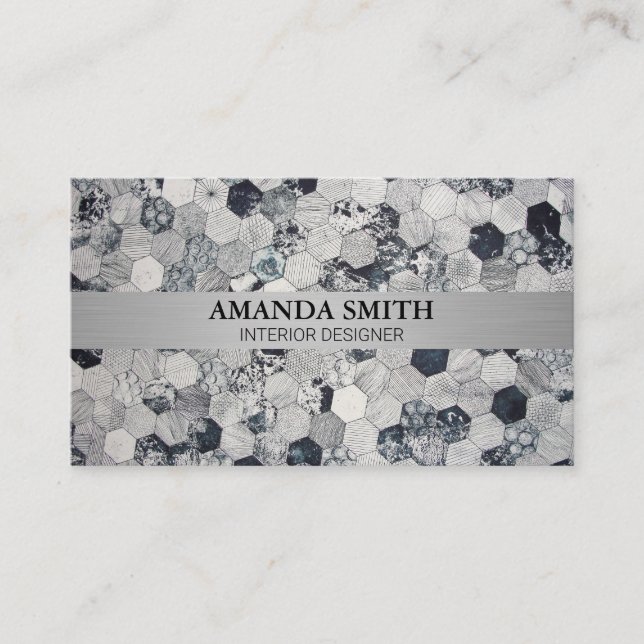 Cartão De Visita Hive Textil | Abstrato moderno (Frente)