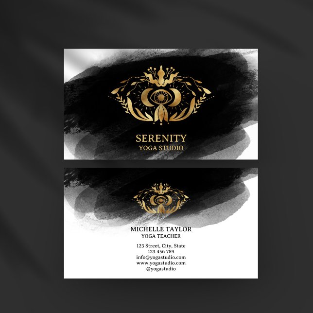 Cartão De Visita Holística Celestial Lua De Terceiro Olho Yoga Busi (Criador carregado)