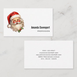 Cartão De Visita Holly Jolly Santa Claus Retro Style
