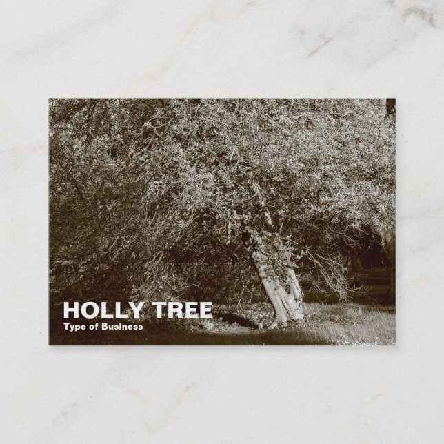 Cartão De Visita Holly Tree - Sépia (Frente)