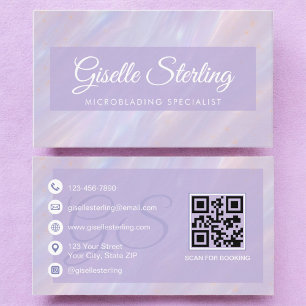 Cartão De Visita Holografia Opal de Pastel Iridescente de Microbexi