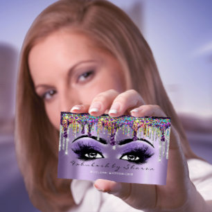Cartão De Visita Holográfico de Violeta Violeta de Empurramento do
