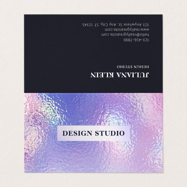 Cartão de visita Holográfico dobrado (Exterior Desdobrado)