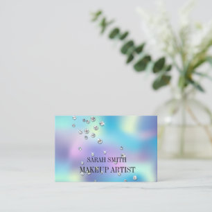 Cartão De Visita Holográfico moderno e elegante, diamantes