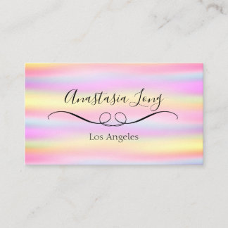 Cartão de visita Holográfico Rosa Moderno