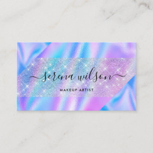 Cartão De Visita Holográfico unicórnio Glittering Holo maquiagem ca