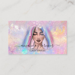 Cartão De Visita Hológrafo Boutique Compro Dripe QR Code Logo cor-d