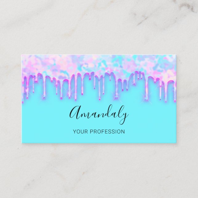 Cartão De Visita Hológrafo de Lash do Artista de Maqueamento Profis (Frente)