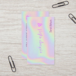 Cartão De Visita Hológrafos elegantes, cor-de-rosa, do luxo