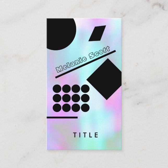Cartão De Visita Holograma de Formas Geométricas Modernas (Frente)