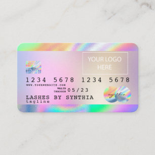 Cartão De Visita Holograph Unicorn Dripp Credit Card adicione seu l