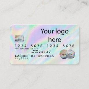 Cartão De Visita Holograph Unicorn Dripp Credit Card adicione seu l