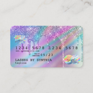 Cartão De Visita Holograph Unicorn orienta o estilo moderno do cart
