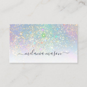 Cartão De Visita Holographic Glam Glitter Gelifica Beleza Elegante