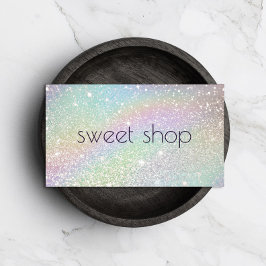 Cartão De Visita Holographic Glitter Bakery, Doces