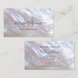 Cartão De Visita Holographic Makeup Artist Monogram