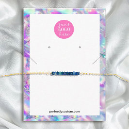 Cartão De Visita Holographic Rainbow Unicorn Necklace Earrings